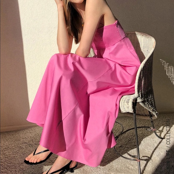 zara pink midi dress